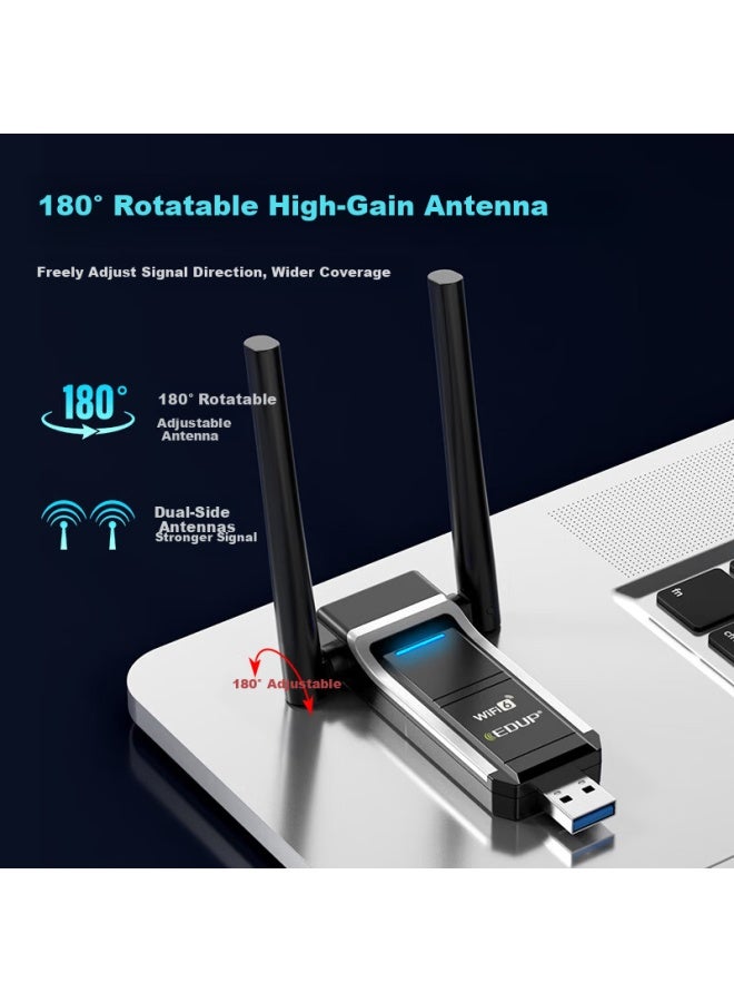 Edup Usb Driver-free Wireless Network Card Wifi6 Ax1800 Dual-band 5g Wireless Adapter For Desktop Laptop Network Receiver Transmitter - Image 4