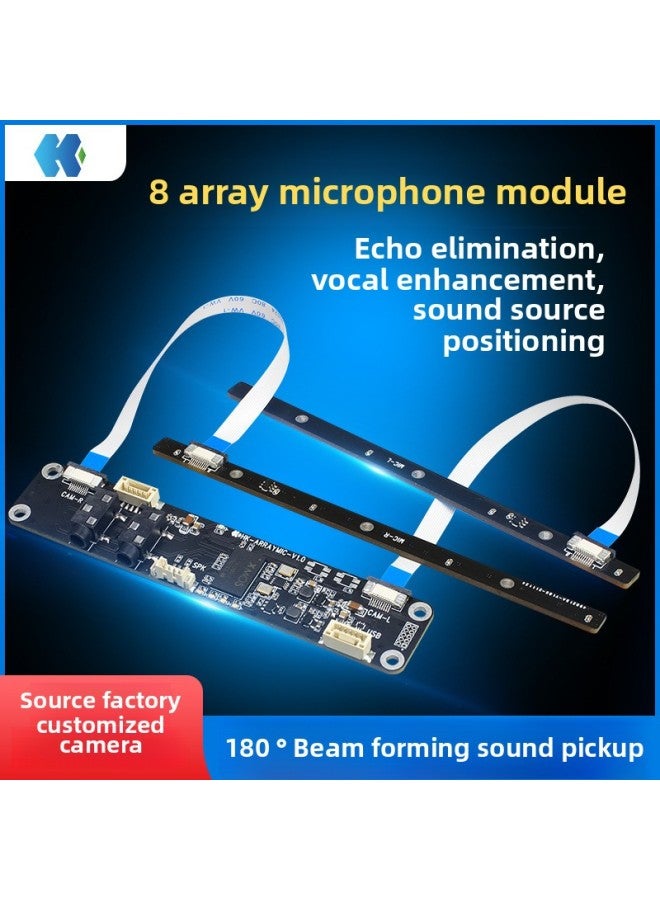 8 Array Omnidirectional 4 Microphone Computer Network Lesson Module Block Far Field Sound Source Localization Conference Usb Camera-Color:8 Array (xmos Version) + Matching Wire - Image 1