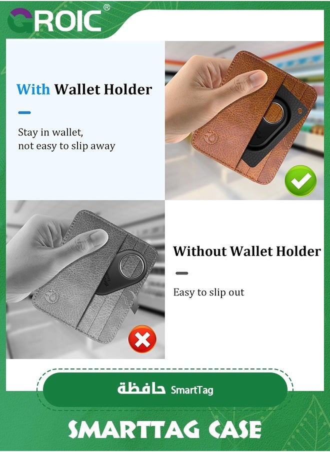 GROIC for Smart Tag 2 Wallet Holder, Ultra Thin Card Case for Samsung SmartTag2, Smart Tag 2 Card Holder for Purse, Handbag, Backpack Wallet, Clutch Bag (Black)  - Image 4