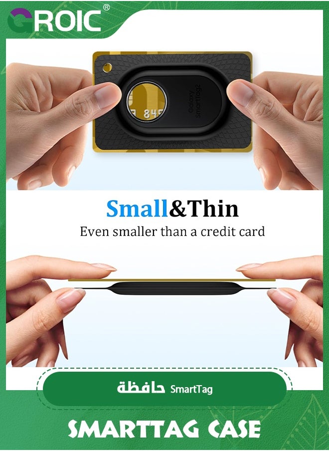 GROIC for Smart Tag 2 Wallet Holder, Ultra Thin Card Case for Samsung SmartTag2, Smart Tag 2 Card Holder for Purse, Handbag, Backpack Wallet, Clutch Bag (Black)  - Image 5