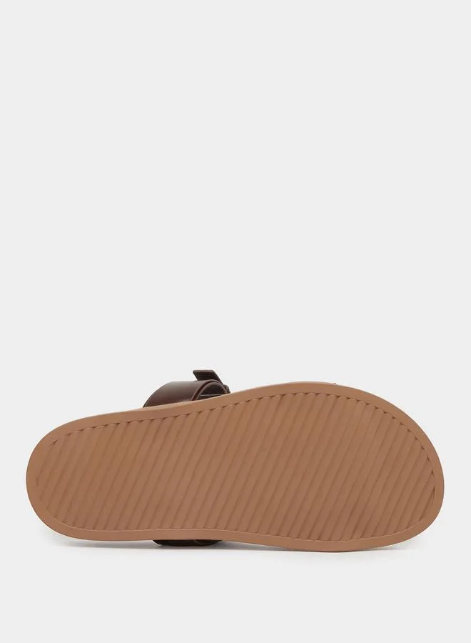 Styli Styli Double Band Buckle Detail Slip-On Sandals
