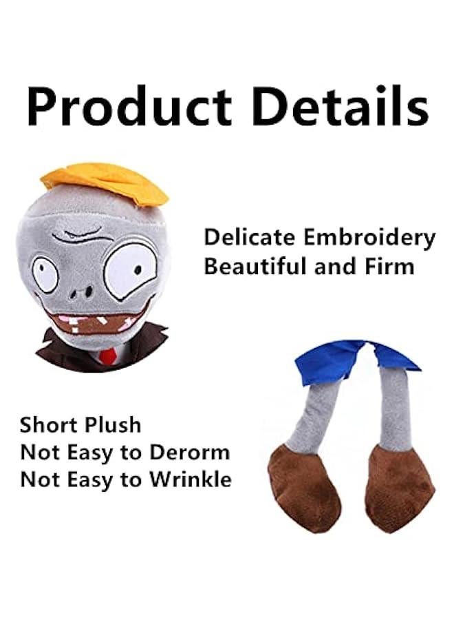 12 PVZ Plush Conehead Zombies Brown Coat Toys PVZ 1 2 Stuffed Soft Doll Roadblock Conehead Zombie New  - Image 2