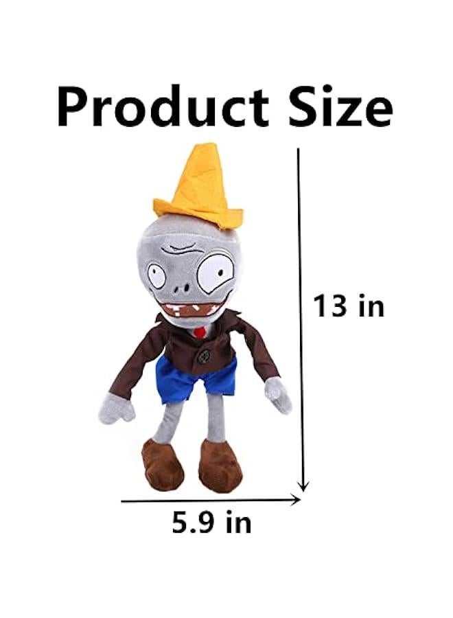 12 PVZ Plush Conehead Zombies Brown Coat Toys PVZ 1 2 Stuffed Soft Doll Roadblock Conehead Zombie New  - Image 4