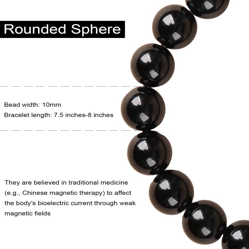 38 Magnetic Therapy Beaded Hematite Bracelet For Women And Men Appropriate Magnetism Power (10mm) - Image 4