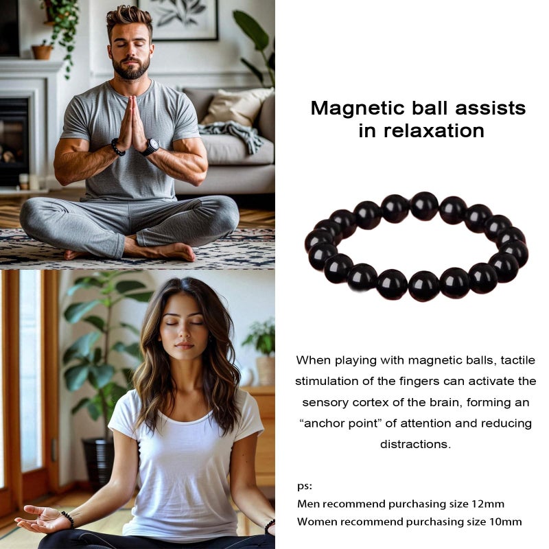 38 Magnetic Therapy Beaded Hematite Bracelet For Women And Men Appropriate Magnetism Power (10mm) - Image 5