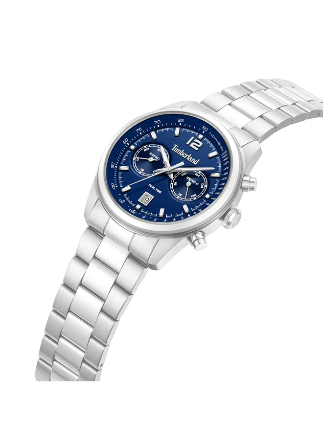 تمبرلاند Northbridge Blue Dial Stainless Steel Bracelet Multifunction Watch for Men, 45mm