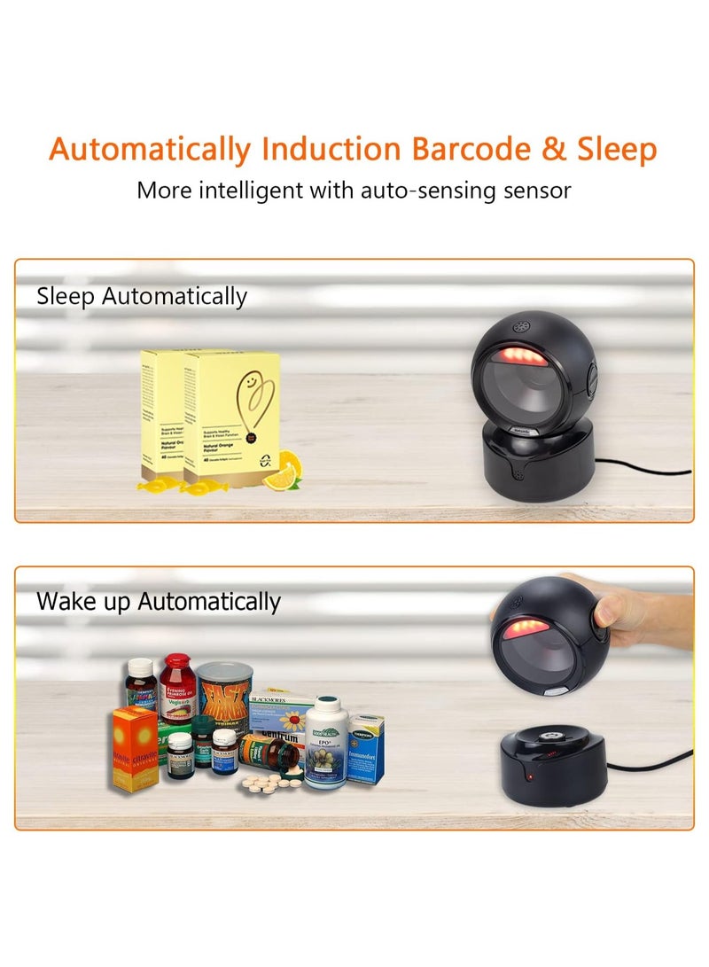 NETUM Automatic Omnidirectional Desktop 1D 2D Bar Code Barcode Scanner, Hands-Free USB Wireless QR Barcode Reader, Image Sensing for Warehouse, Supermarket, Retail Store, Bookstore Pos System - Image 5