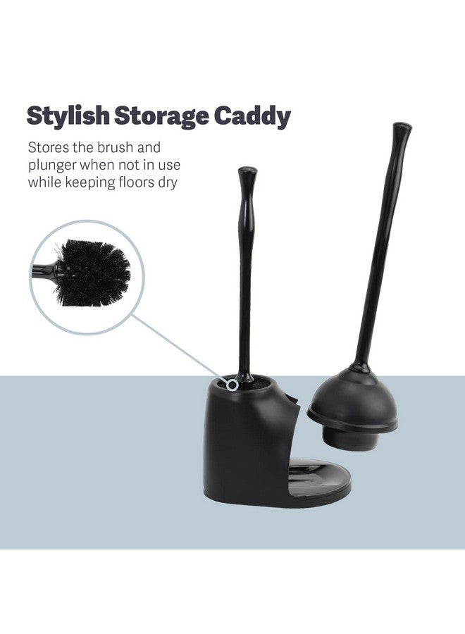 Casabella Bowl Brush & Plunger Combo - Heavy-Duty Toilet Plunger and Cleaning Brush, Ergonomic Handles, Durable Bowl Brush, Tackles Tough Clogs, Discreet Storage - Image 3