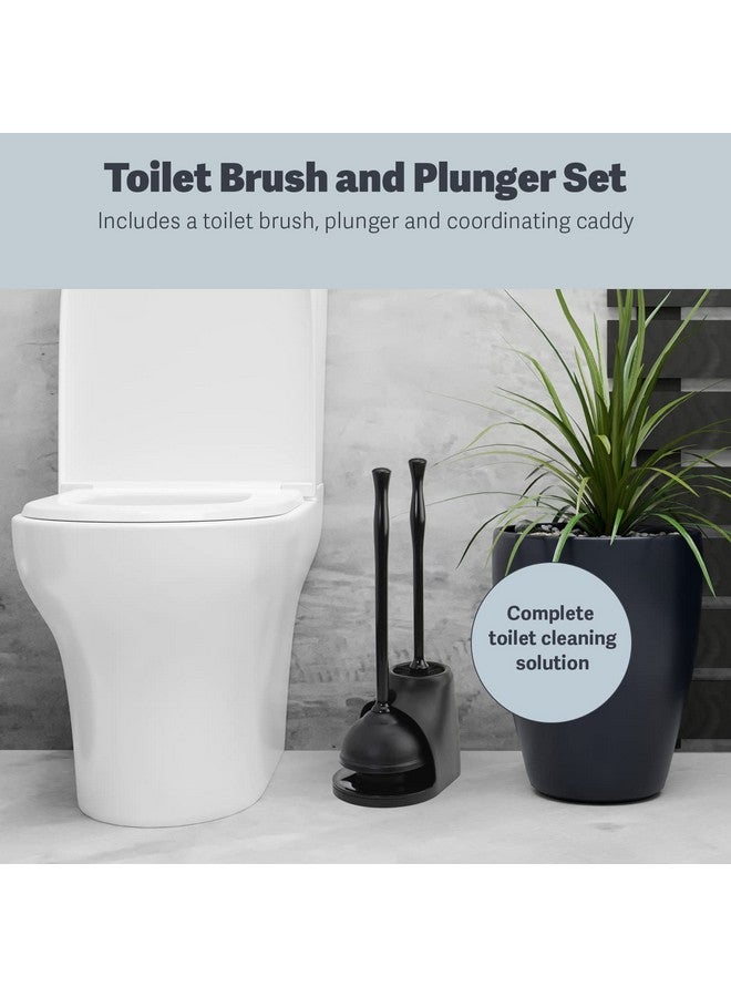 Casabella Bowl Brush & Plunger Combo - Heavy-Duty Toilet Plunger and Cleaning Brush, Ergonomic Handles, Durable Bowl Brush, Tackles Tough Clogs, Discreet Storage - Image 2