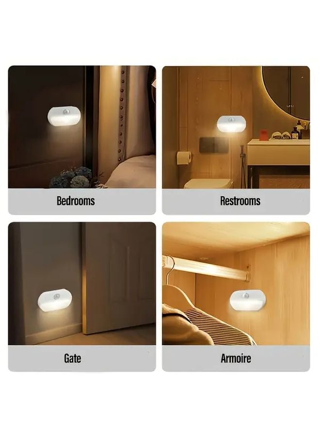 موديل الضوء الأبيض 2 قطعة إضاءة ليلية LED بجهاز استشعار ذكي للتركيب على الحائط لغرفة النوم، الخزانة، السلالم - Image 5
