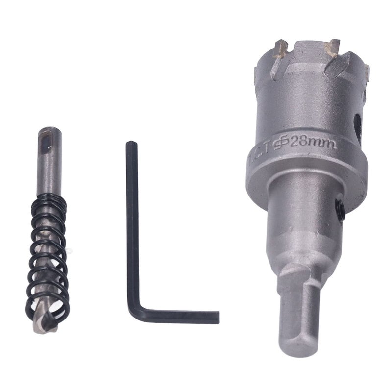 28mm Carbide Hole Saw Bit Kit For Thick Metal With Hex Wrench - Image 2