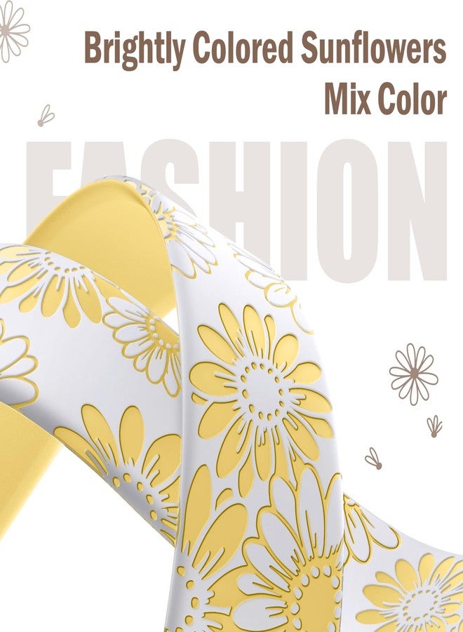 DaQin Floral Engraved Band Compatible with Apple Watch Band 40mm 38mm 41mm 42mm 44mm 45mm 49mm Women,Cute Flower Soft Silicone Sport Strap for iWatch Bands Series 9 8 7 6 5 4 3 2 1 Ultra SE,Sunshine - Image 4