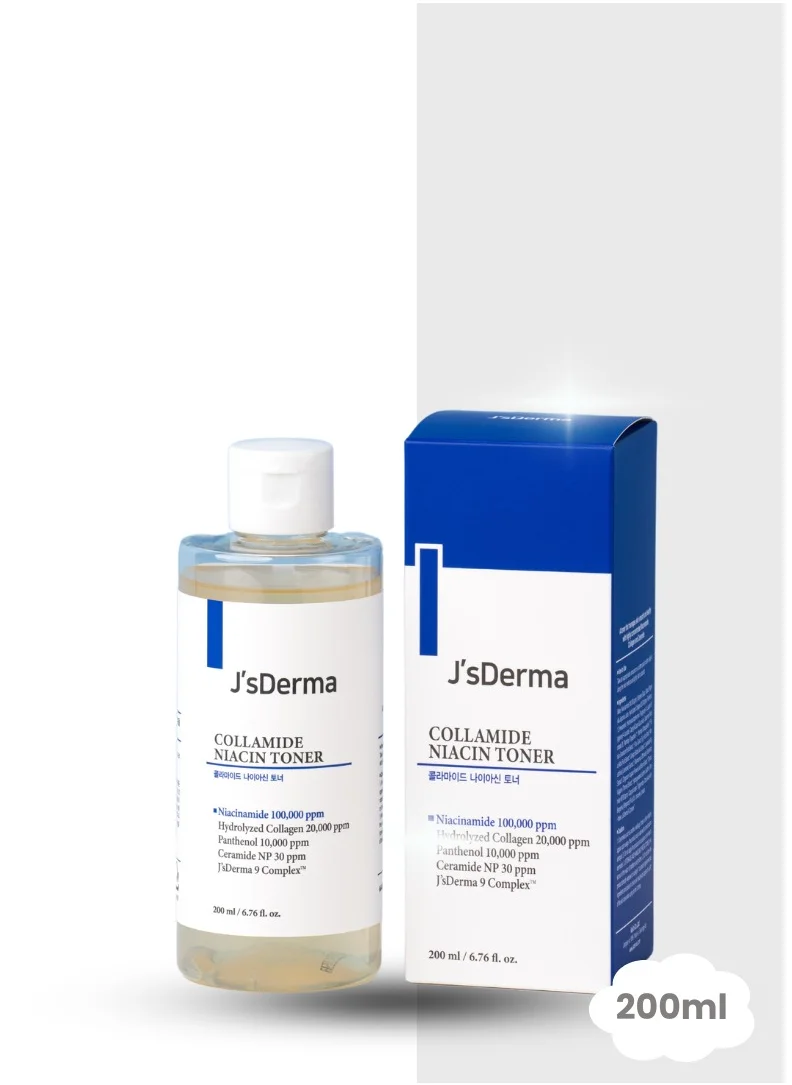 J'sDerma Cleansing Toner with 10%Niacinamide and 2%collagen for clean and smooth skin Colamide Niacin Toner 200ml