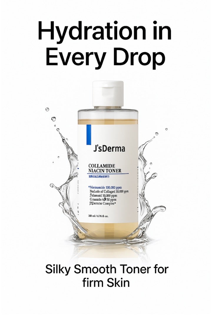 J'sDerma Cleansing Toner with 10%Niacinamide and 2%collagen for clean and smooth skin Colamide Niacin Toner 200ml - Image 1