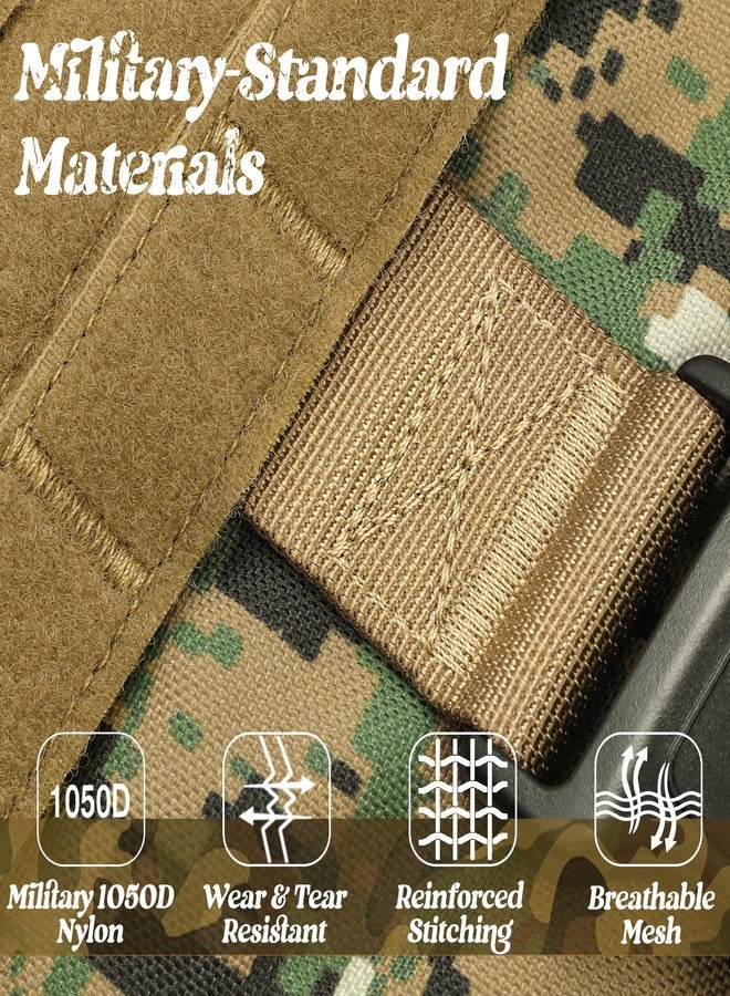 رابيتجو حزام كلاب تكتيكي من rabbitgoo للكلاب الكبيرة، حزام متين للحيوانات الأليفة بمقبض، سترة خدمة مانعة للشد للكلاب الكبيرة، سترة عسكرية قابلة للتعديل للكلاب للتدريب والصيد والمشي، لون بني مموه، مقاس كبير - Image 5