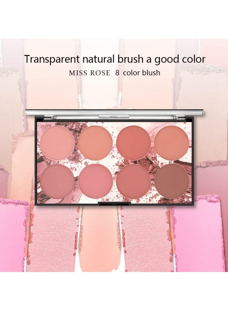 SYOSI 2Pcs Blush Palette, 8 Colors, Professional Powder for Highlight & Contour, Makeup Cosmetics - Image 4