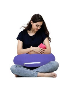 Get It Portable 5 In 1 Breast Feeding Cotton Pillow For Baby With Detachable Cover (Purple).  - Image 1