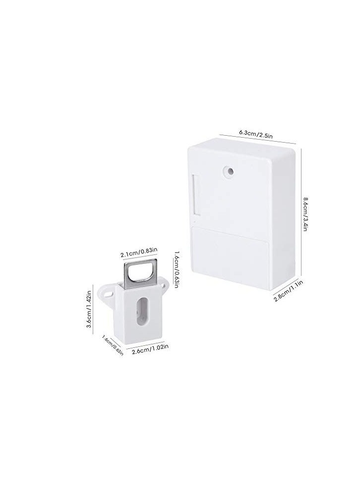 Excefore - Smart Cabinet Lock, Electronic RFID Card Cabinet Lock, Hidden DIY RFID Lock Opening, for Wardrobe, Sauna, Libraries, Factories and Offices Locker (White) - Image 1