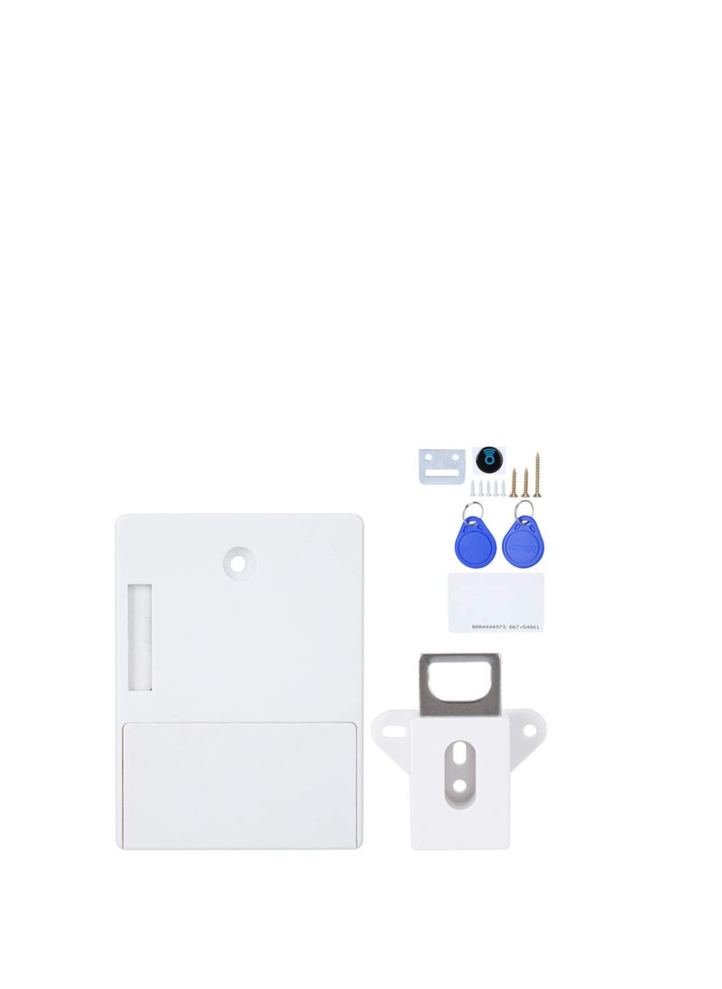 Excefore - Smart Cabinet Lock, Electronic RFID Card Cabinet Lock, Hidden DIY RFID Lock Opening, for Wardrobe, Sauna, Libraries, Factories and Offices Locker (White) - Image 1