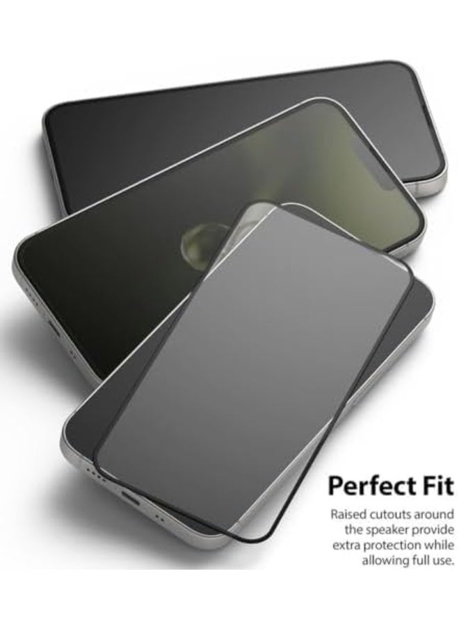 MUDISO Privacy Screen Protector for iPhone 15, 2-Pack, Matte Tempered Glass, 9H Hardness, Anti-Fingerprint, Anti-Glare, 2.5D (iPhone 15) - Image 2