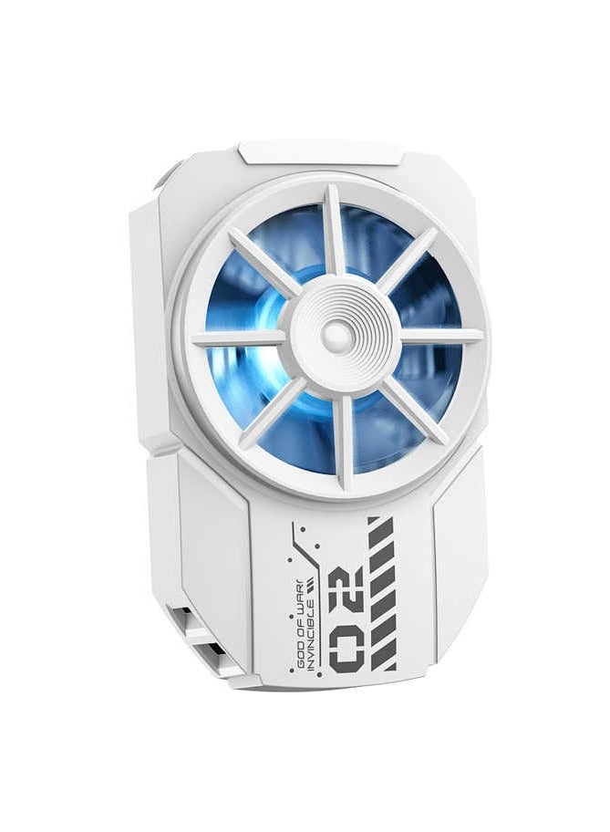 MEMO DLA3 Digital Display Cooling Fan Radiator Semiconductor Phone Cooler for PUBG Gaming White - Image 2