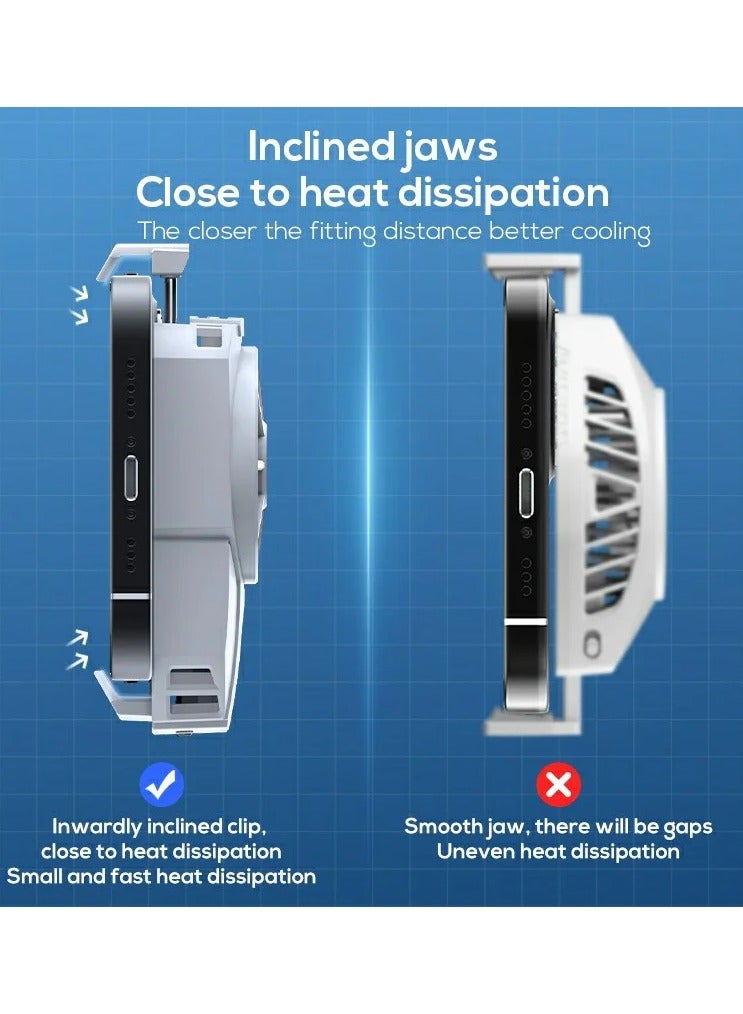 MEMO DLA3 Digital Display Cooling Fan Radiator Semiconductor Phone Cooler for PUBG Gaming White - Image 3