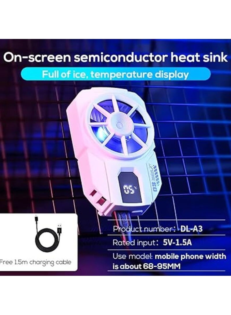 MEMO DLA3 Digital Display Cooling Fan Radiator Semiconductor Phone Cooler for PUBG Gaming White - Image 4