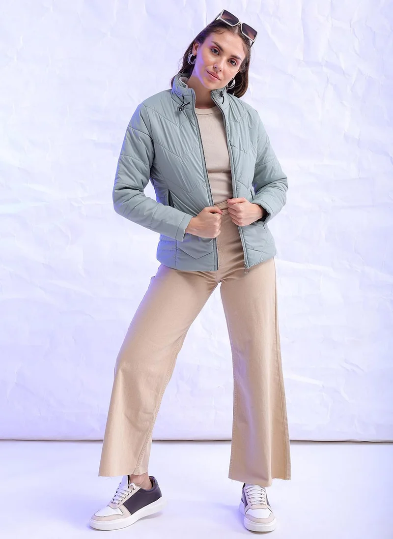 Freehand  Women Slim Fit Solid Puffer Jacket for Women | Best Price UAE