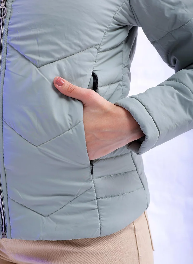 Freehand  Women Slim Fit Solid Puffer Jacket for Women | Best Price UAE