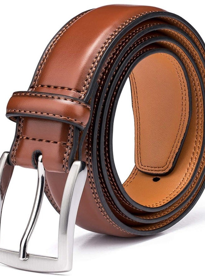 KM Legend Men's Genuine Leather Dress Belts Made with Premium Quality - Classic and Fashion Design for Work Business and Casual, Essential Brown, 34 - Image 1