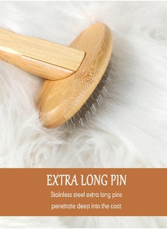 Patelai Sheepskin Wool Brush Stainless Steel Pins Bamboo Slicker Carding Rug Comb Macrame Brush Fur Brushes Wool Carding Brushes with Long Prongs for Unmat Fur Rugs Pillows Short Hair Pet Grooming Deshedding  - Image 1