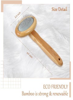 Patelai Sheepskin Wool Brush Stainless Steel Pins Bamboo Slicker Carding Rug Comb Macrame Brush Fur Brushes Wool Carding Brushes with Long Prongs for Unmat Fur Rugs Pillows Short Hair Pet Grooming Deshedding  - Image 2