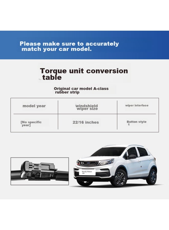 YITU Yitu Geely Yuanjing X3 Frameless Wiper Blade, X3 Pro Wiper, Original Size Wiper, A-grade Rubber Strip  - Image 2