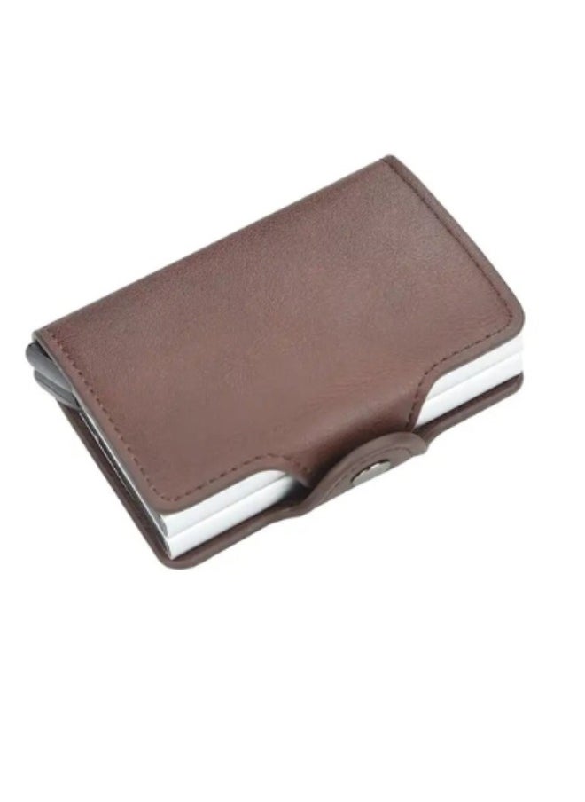 Rup Art RFID Protection Block Card Case Automatic Popup DUAL Bank Credit Business ID Card Holder For Women And Men 