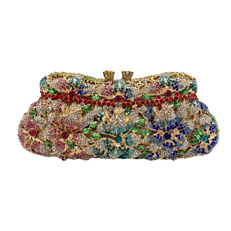 New Flower Diamond Evening Bag Banquet Full Of Rhinestone Dress Women'S Bag Flower Bag - Image 2