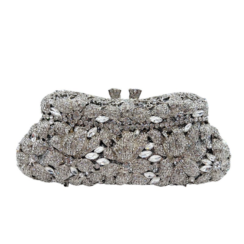 New Flower Diamond Evening Bag Banquet Full Of Rhinestone Dress Women'S Bag Flower Bag - Image 5