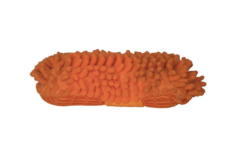 NOHUNT Microfibre Wash and Dust Chenille Mitt Cleaning Scrubber & Car Wiper for Cleaning Window Glass, Tiles, Kitchen Table Platform (1pc Car Wiper Green&1pc Car Scrubber Orange) - Image 2