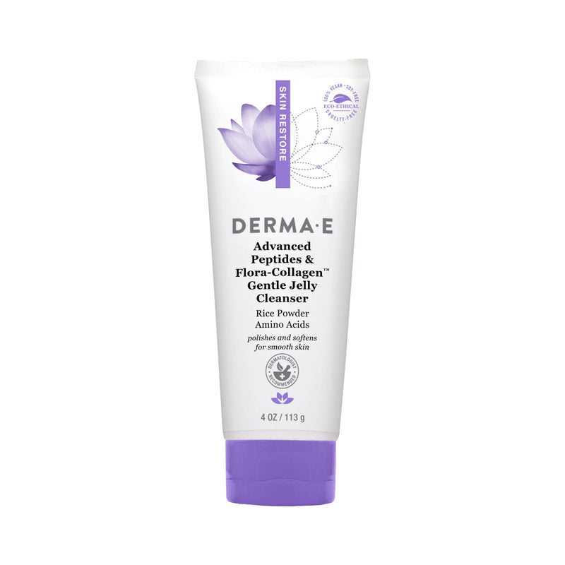derma-e Derma E Advanced Peptides and Vegan Flora-Collagen Gentle Jelly Cleanser â€“ Cleansing Face Wash Brightens, Hydrates and Reduces Appearance of Facial Lines and Wrinkles, 4 Oz - Image 1