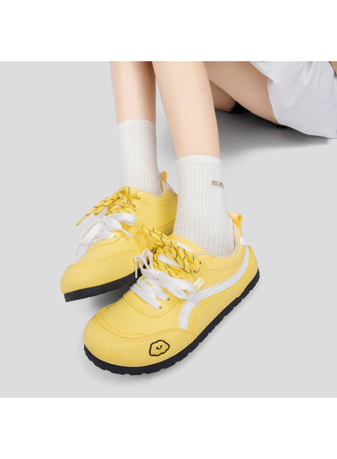 Pull Back Warrior Women's Retro Thin-soled Racing Casual Sports Shoes Wxp2364 Yellow White Size 40 - Image 4
