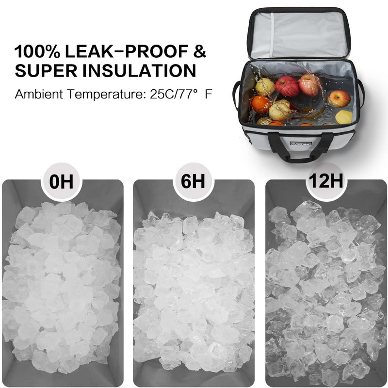 Hulongo Soft Insulated Cooler Bag Collapsible Large Travel Coolers Soft Sided Coolers Ice Chest, Leakproof, Waterproof, 48-Can, 32L - Image 3