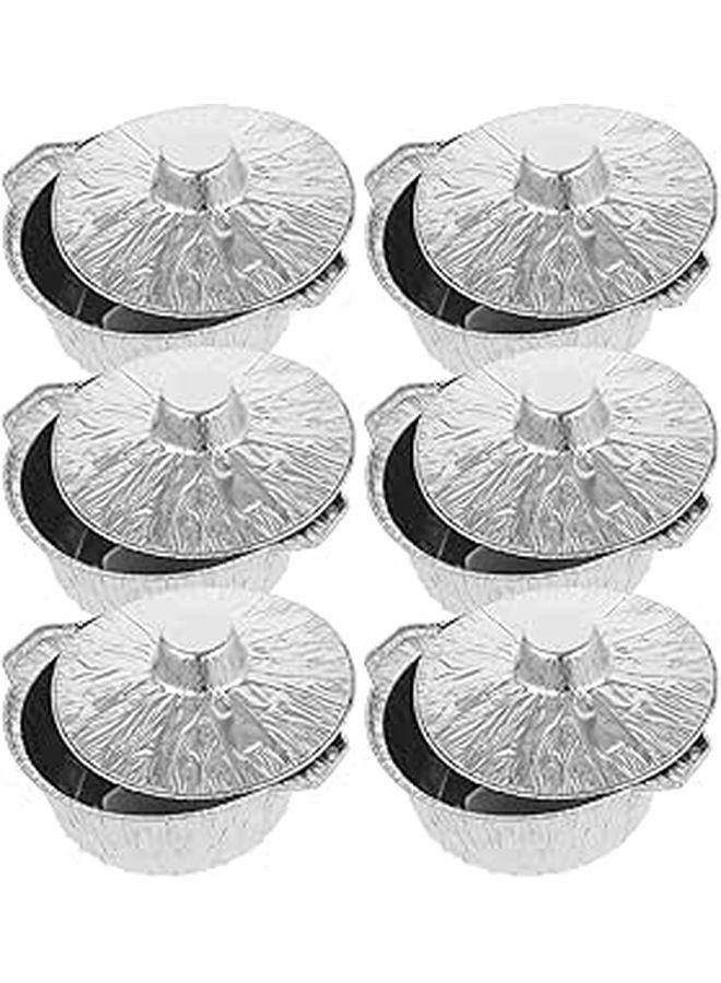 6pcs Aluminum Foil Pans with Lids Heat Resistant Bakeware for Camping BBQ Baking - Image 1