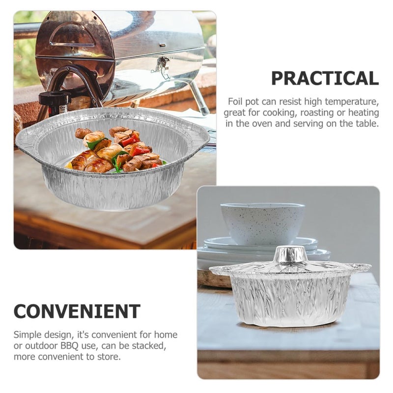 6pcs Aluminum Foil Pans with Lids Heat Resistant Bakeware for Camping BBQ Baking - Image 4