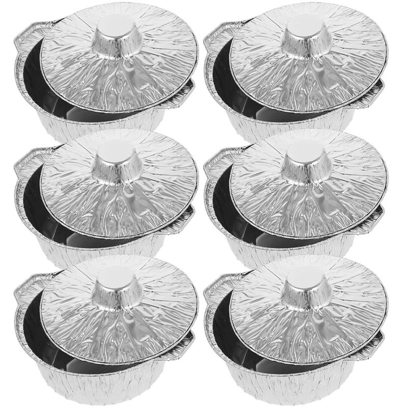 6pcs Aluminum Foil Pans with Lids Heat Resistant Bakeware for Camping BBQ Baking - Image 2