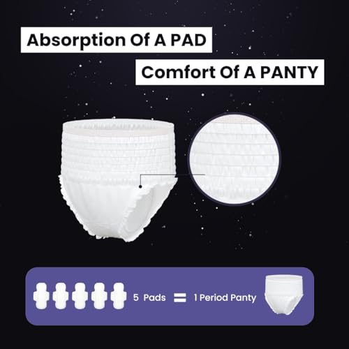 ZOY Disposable Period Panties M-L for Women | 360° Leak-Proof Protection, High Absorbency (Up to 12 Hours), Breathable & Rash-Free | All-in-One Period Underwear for Heavy Flow, Overnight & Postpartum | Pack of 5 - Image 3