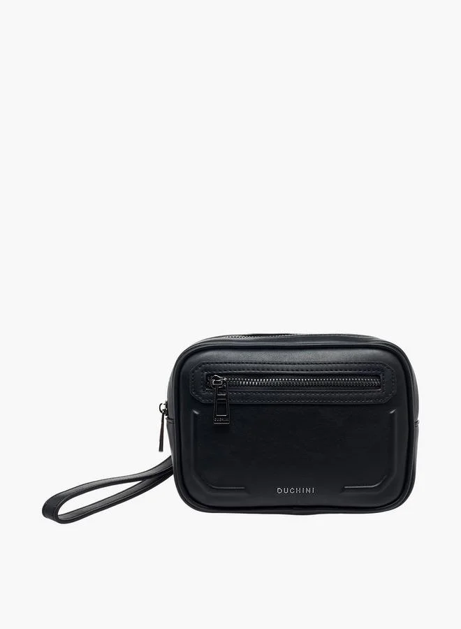 دوتشيني Men Textured Wristlet Pouch Bag