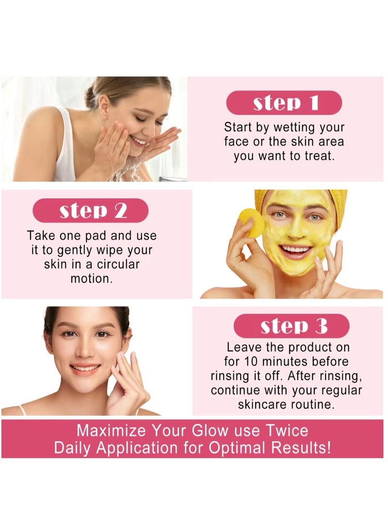 ALIVER 40Pcs Kojic Acid and Turmeric Cleansing Pads & Cleansing Foam 150ml Kojic Acid Pads and Mousse Reduce Dark Spots Balance Oil & Water Remove Excess Keratin Clean Oil & Refines Pores - Image 3