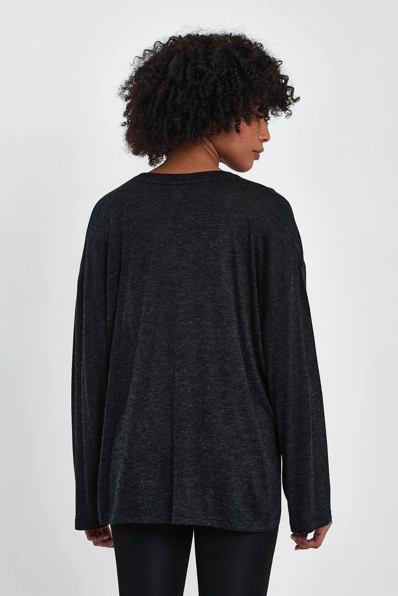 الكسندر جاردي Side Slit Thin Knit BLOUSE(B24-383)
