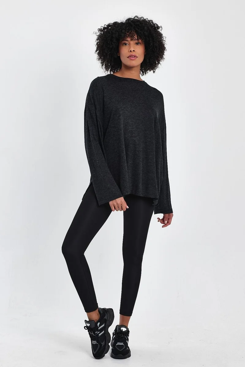 الكسندر جاردي Side Slit Thin Knit BLOUSE(B24-383)
