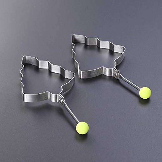 TOPBATHY Christmas 2 Pcs Stainless Steel Omelette Egg Frying Mold Fried Egg Shaper Pancake Mould Diy Kitchen Cooking Tools Christmas Tree - Image 3