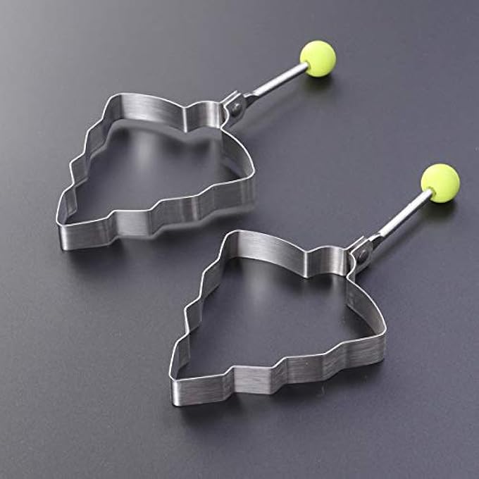 TOPBATHY Christmas 2 Pcs Stainless Steel Omelette Egg Frying Mold Fried Egg Shaper Pancake Mould Diy Kitchen Cooking Tools Christmas Tree - Image 5
